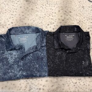 Under Armour Marble Pattern Polo Shirts - Blue and Black The Playoff Polo